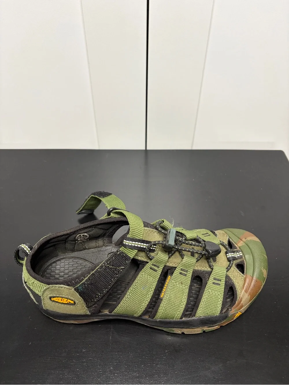 Keen Big Kids' Newport H2 Hiking Sandal in Camouflage & Olive Green - Size 4